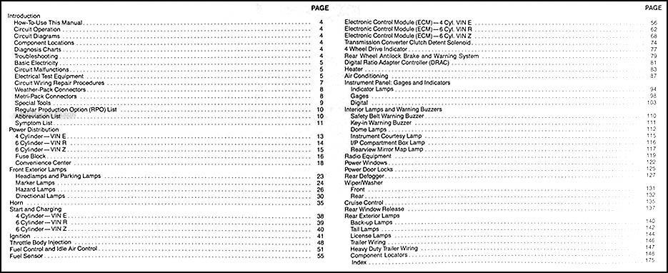 1989 GMC S15 Pickup and Jimmy Wiring Diagram Manual Original