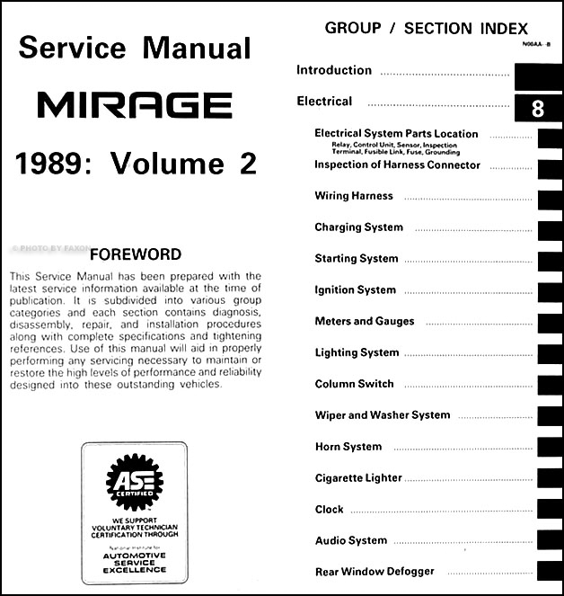 1989 Mitsubishi Mirage Repair Shop Manual Set Original
