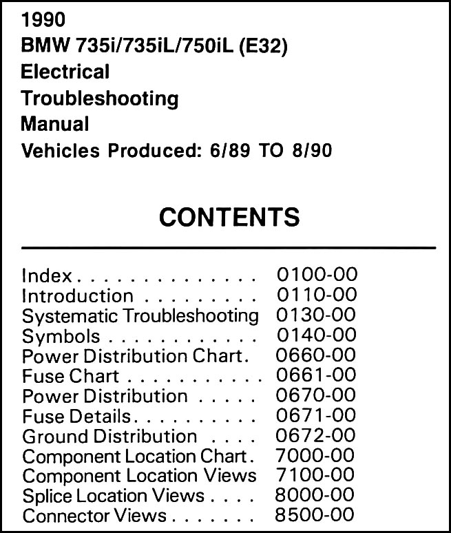 1990 BMW 735i 735iL 750iL Electrical Troubleshooting Manual Original