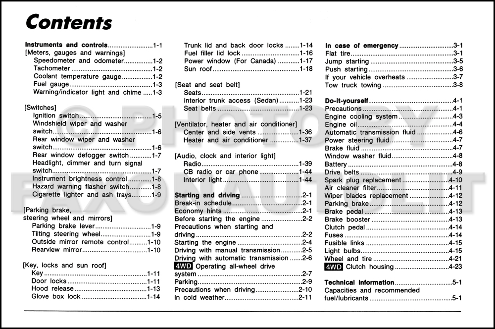 1990 Nissan Sentra Owner's Manual Original