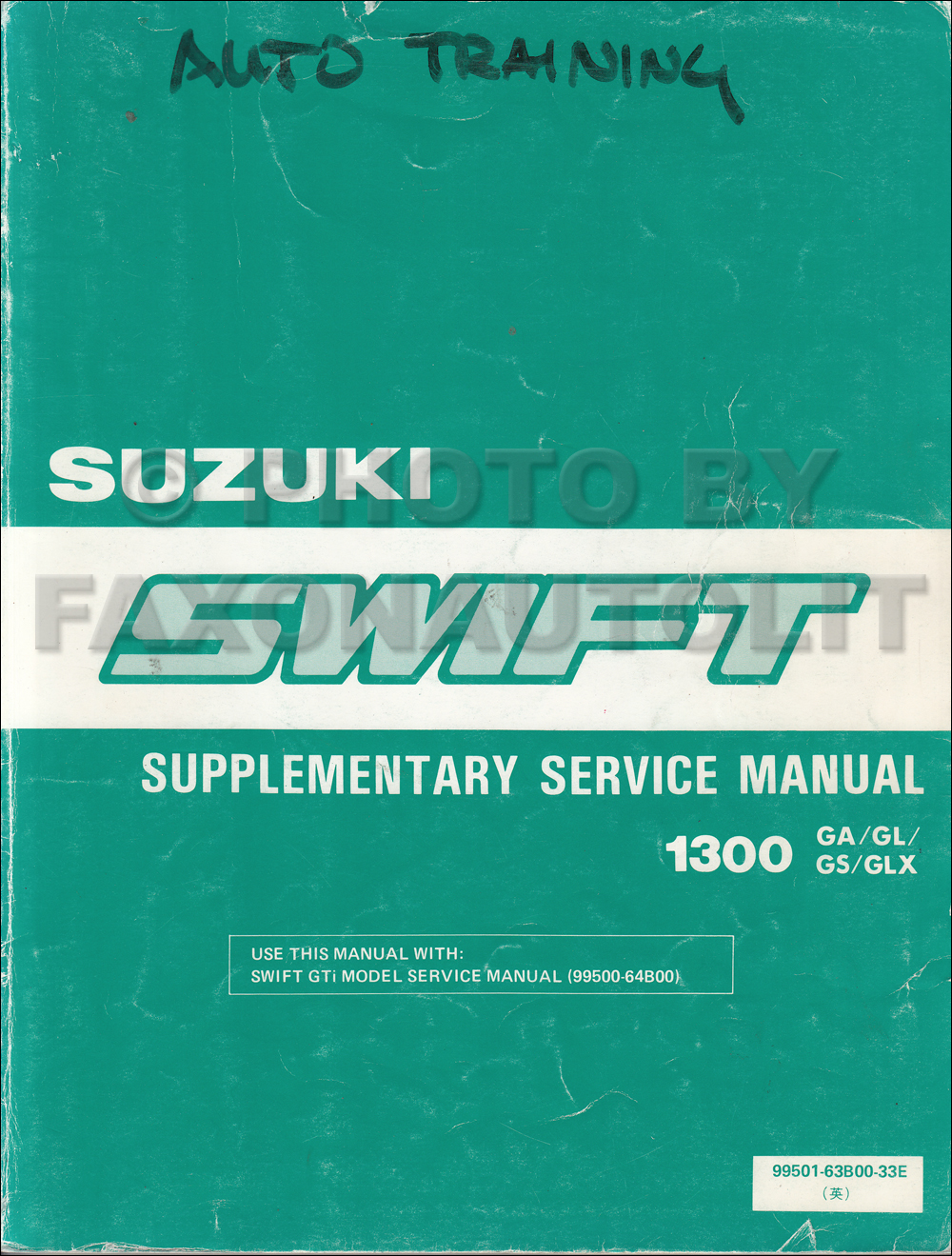 1989 Suzuki Swift 1300 GTi Repair Shop Manual Original