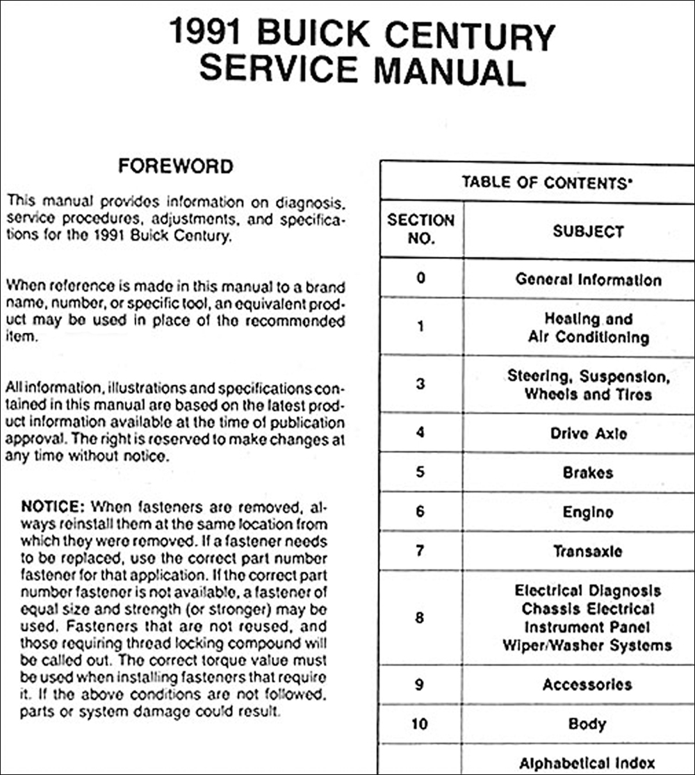 2000 buick century repair manual free pdf download