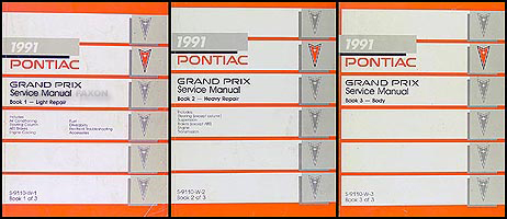 1991 Pontiac Grand Prix Repair Shop Manual Original 3 Volume Set