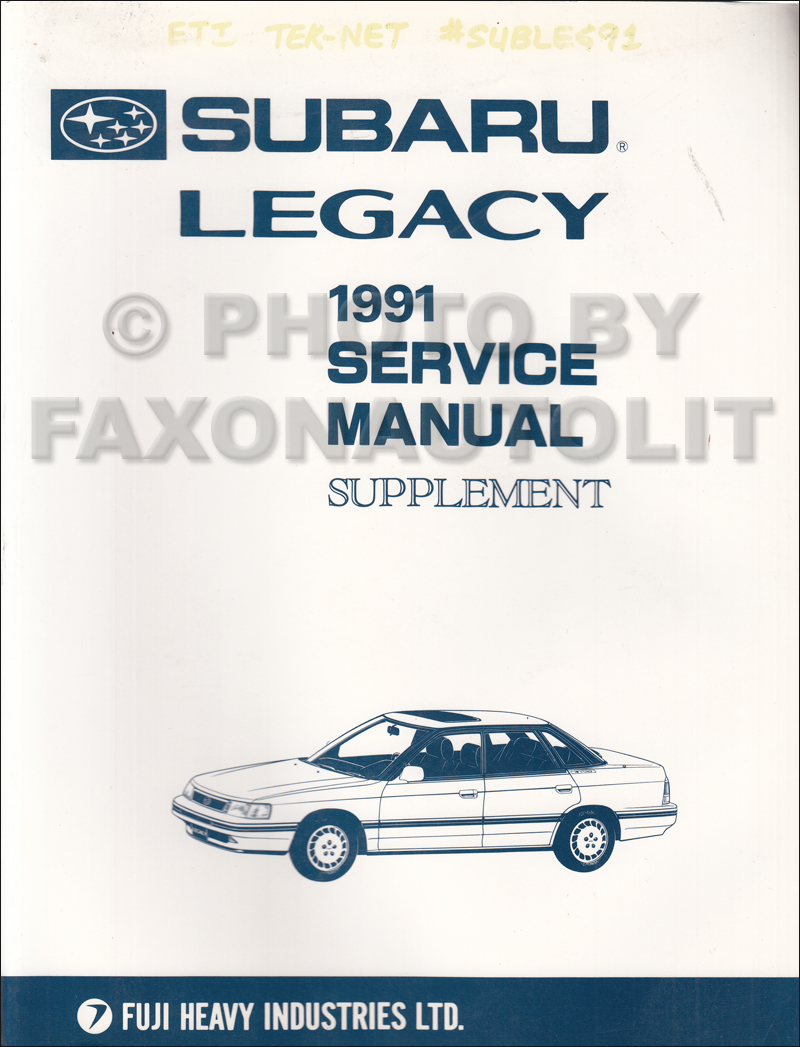 1991 Subaru Legacy Repair Shop Manual 6 Volume Set Original