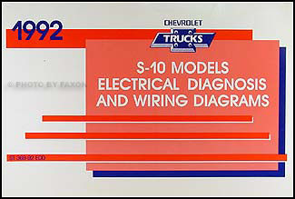 1992 Chevy S-10 Pickup & Blazer Wiring Diagram Manual Original