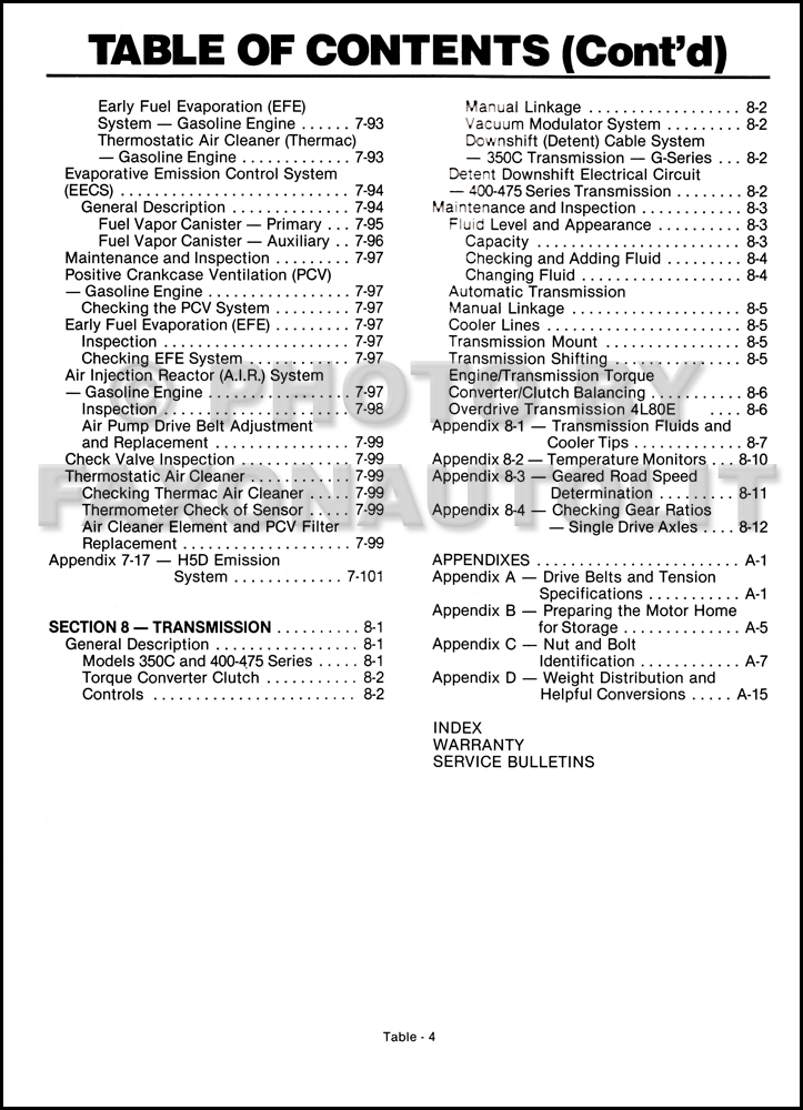 1993 Chevrolet Motorhome Chassis Service Guide Shop Manual Original