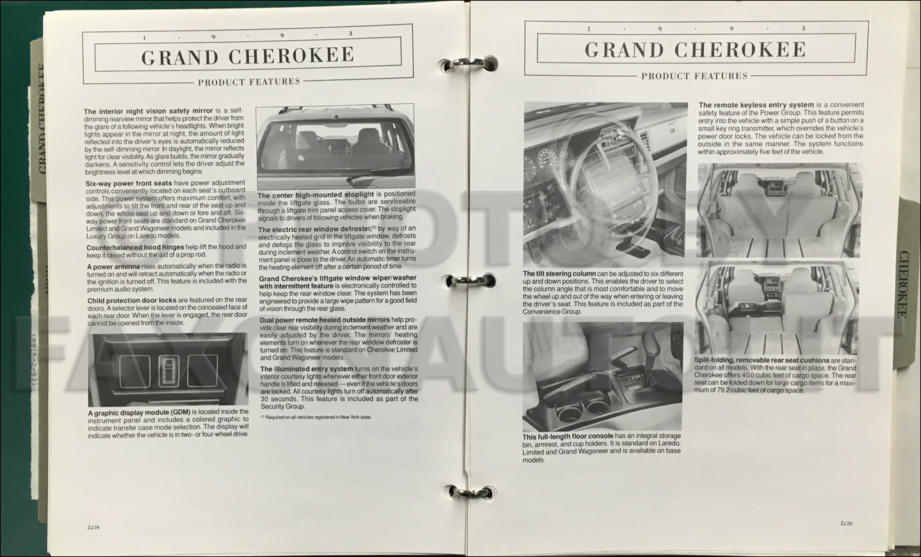 1993 Jeep Ordering Guide Original