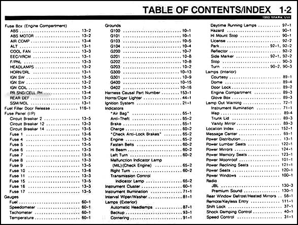 1993 Lincoln Mark VIII Electrical and Vacuum Troubleshooting Manual