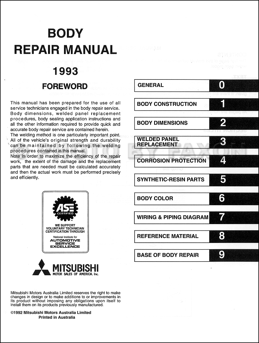 Mitsubishi Diamante Owner Manual