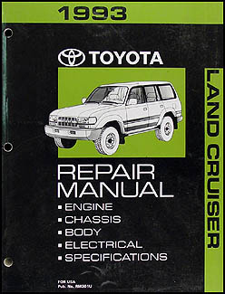 1993 Toyota Land Cruiser Repair Shop Manual Original