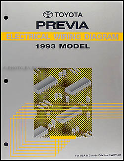 1993 Toyota Previa Van Repair Shop Manual Original