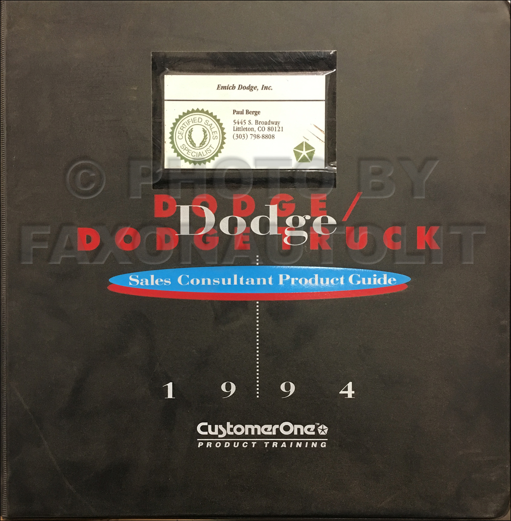 1994 Dodge Salesperson Product Guide Original Dealer Album