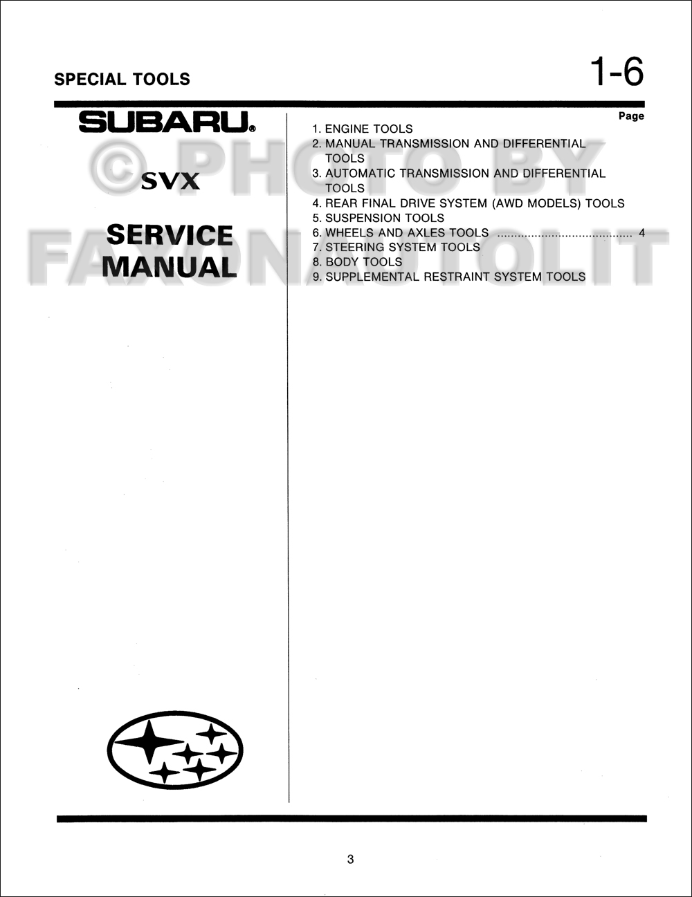 Subaru Svx Repair Manual - Greatest Subaru