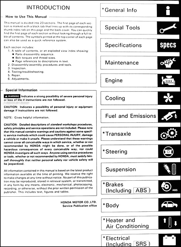 1995 Honda Civic Repair Shop Manual Original