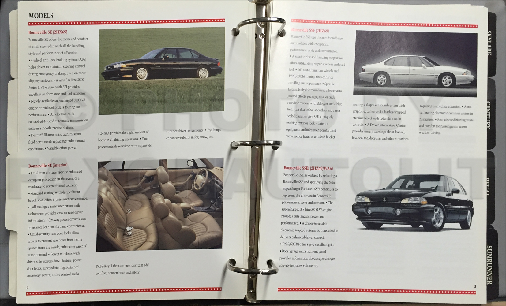 1995 Pontiac & Buick Selling Guide Manual Original Canadian