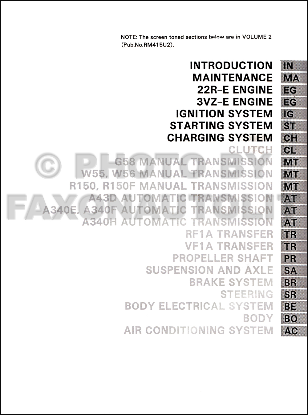 1995 Toyota Truck Repair Shop Manual Set Original