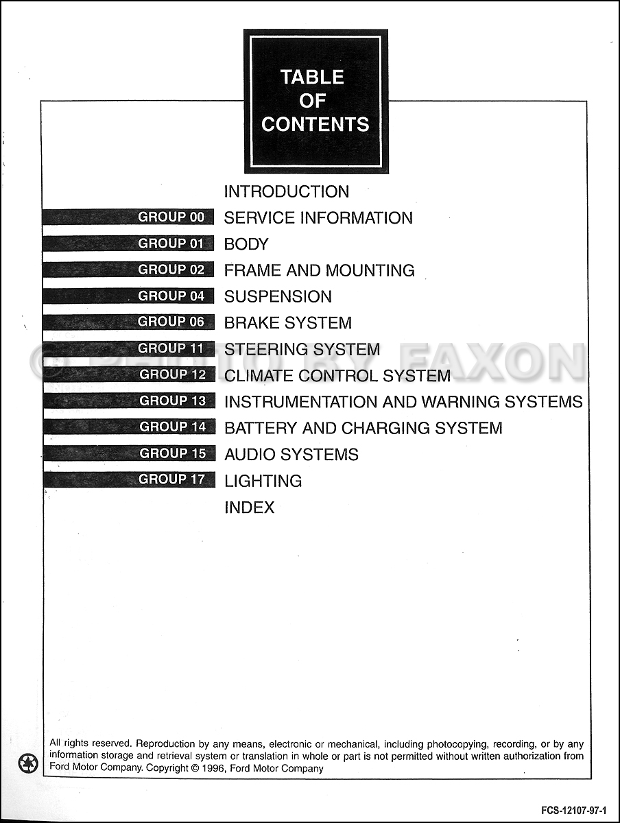 ... Duty Service Manual 2 · Table of Contents Page 1