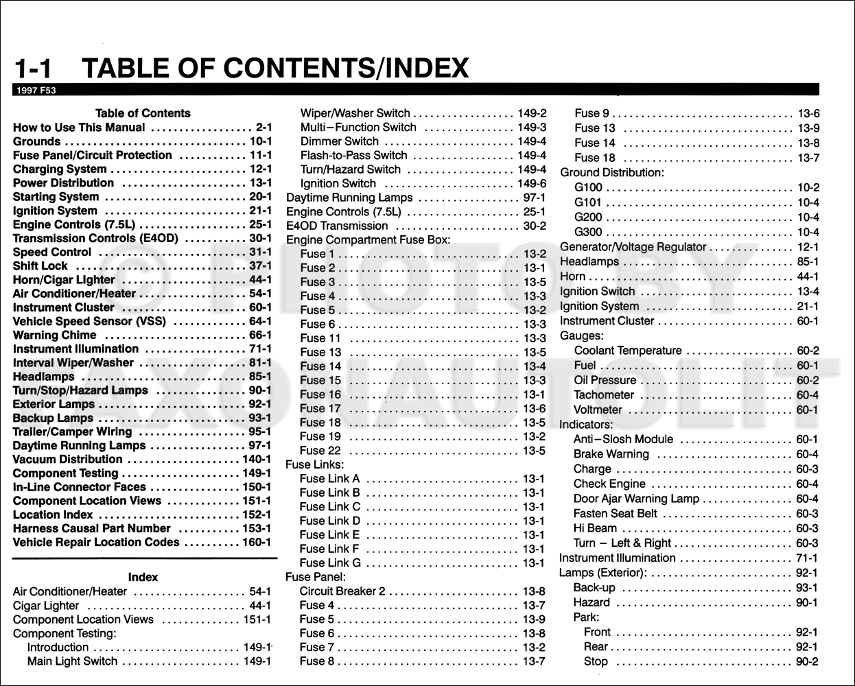 1997 Ford F-53 Motorhome Chassis Electrical Troubleshooting Manual Original