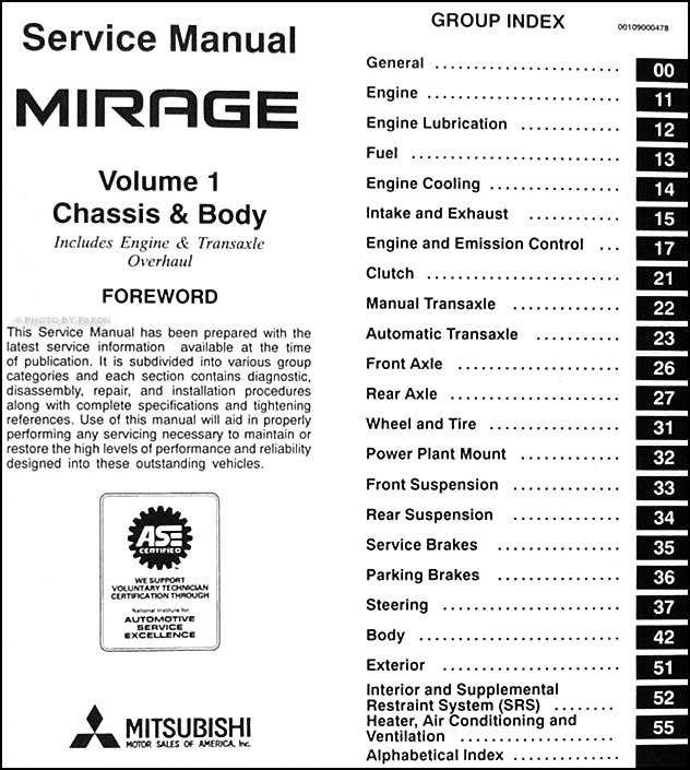 1997 Mitsubishi Mirage Repair Shop Manual Set Original