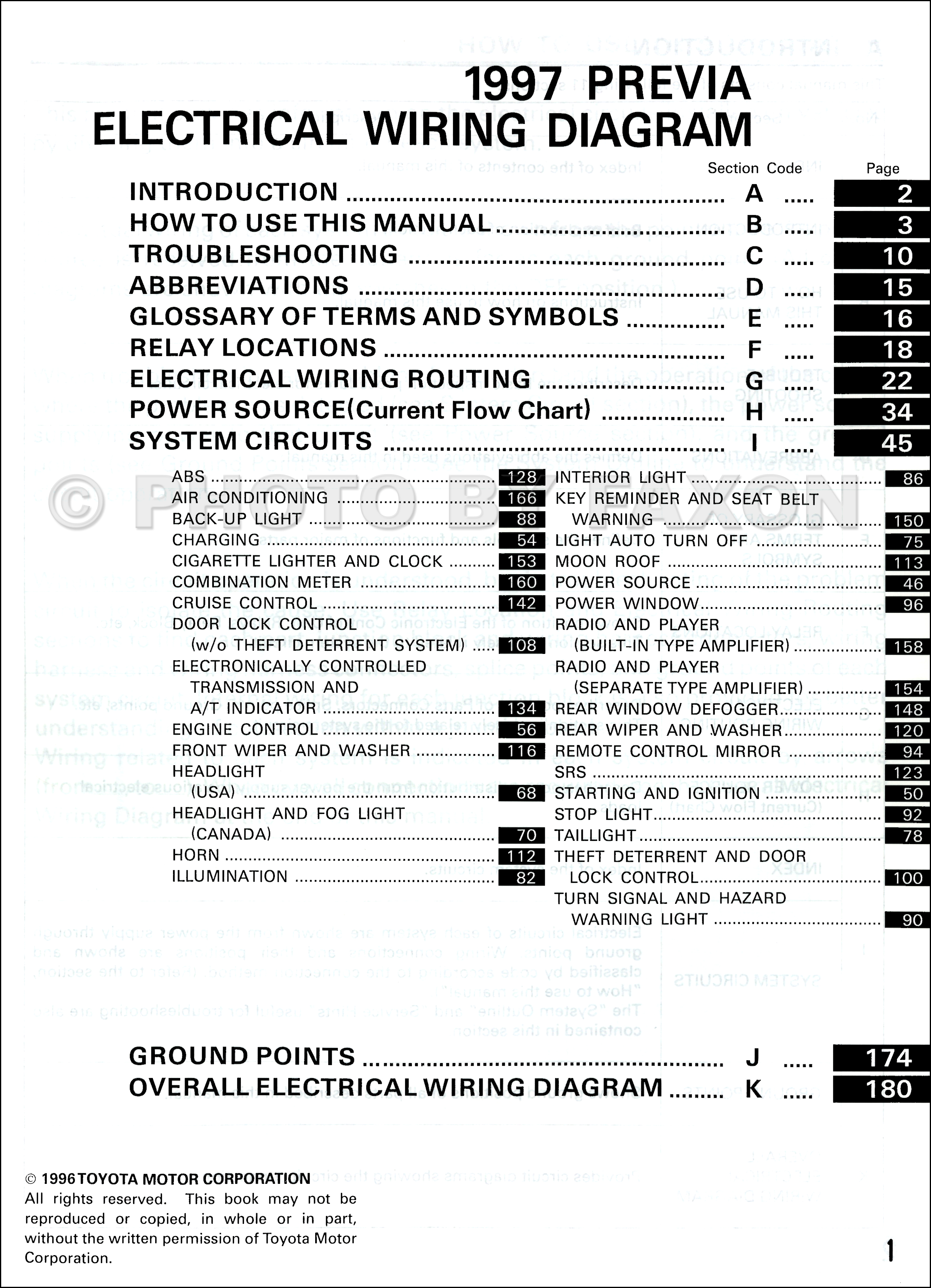 1997 toyota corolla wiring diagram manual original