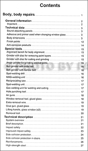 1998-2002 Saab 9-3 Body Shop Manual Original