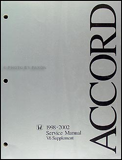 1998 2002 Honda Accord Repair Shop Manual Original