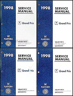 1998 Pontiac Grand Prix Repair Shop Manual Original 4 Volume Set Early