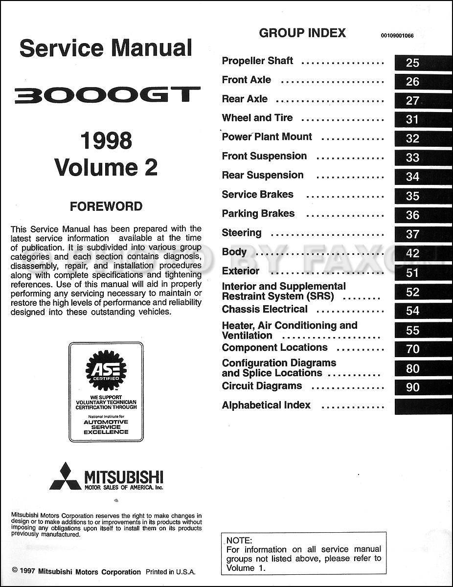 1998 Mitsubishi 3000GT Original Repair Shop Manual Set