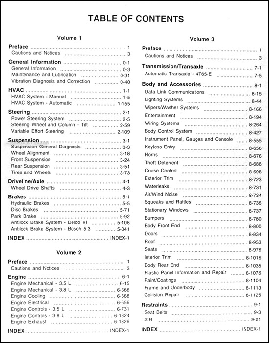 1999 Oldsmobile Intrigue Repair Shop Manual Original 3 Volume Set