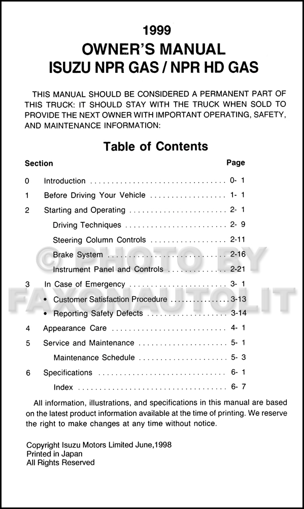  Isuzu Npr Owners Manual Pdf 