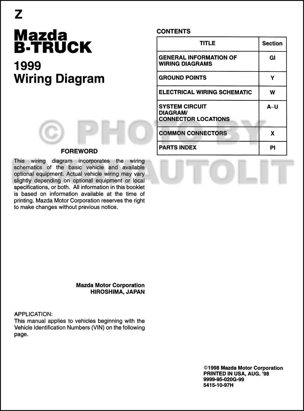 1999 Mazda Protege Radio Wiring Diagram  U2013 Collection