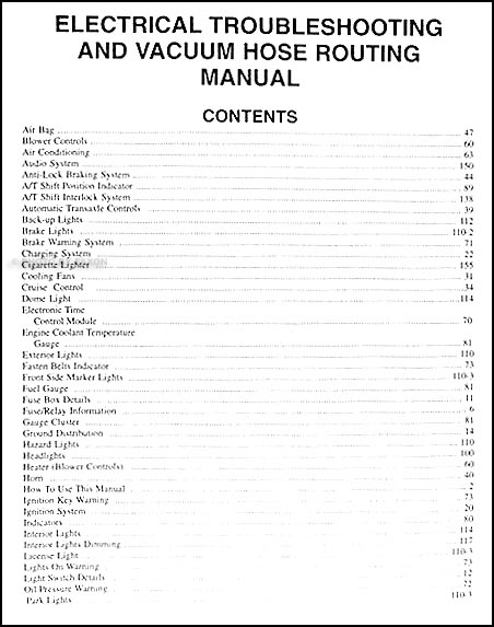 2000 Kia Sephia Electrical Troubleshooting Manual Original