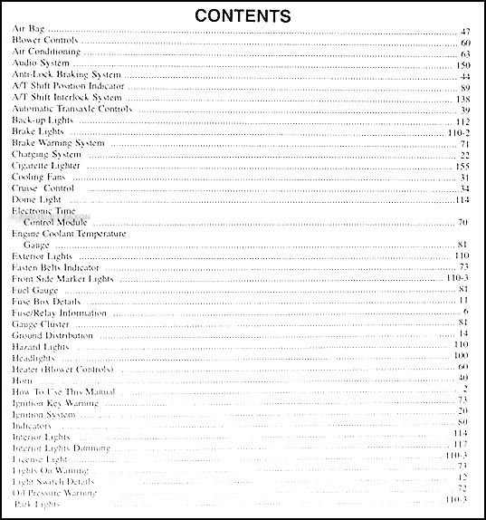2000 Kia Spectra Electrical Troubleshooting Manual Original