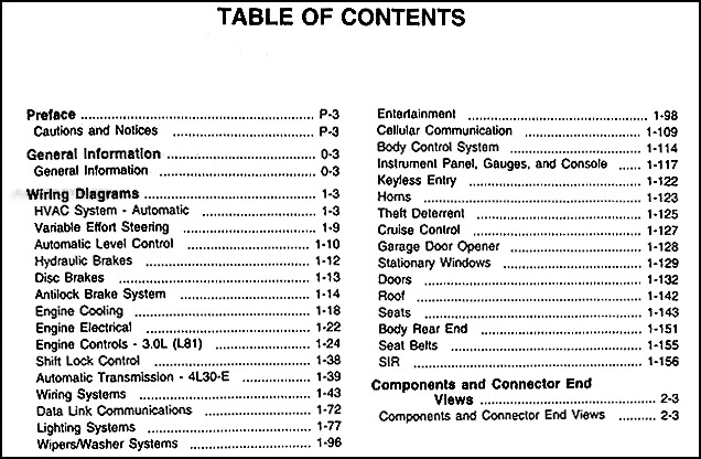 2001 Cadillac Catera Wiring Diagram Original