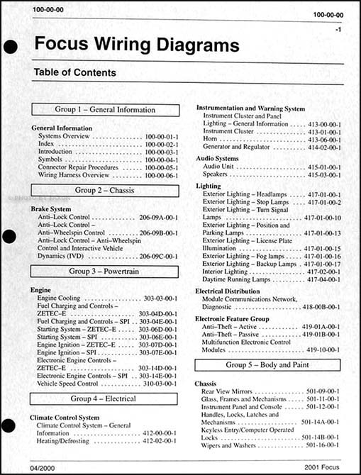 2001 Ford Focus Wiring Diagram Manual Original 2001 ford focus engine diagram 