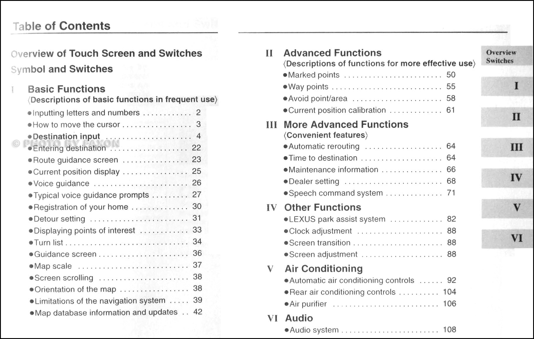 2001 Lexus LS 430 Navigation System Owners Manual Original