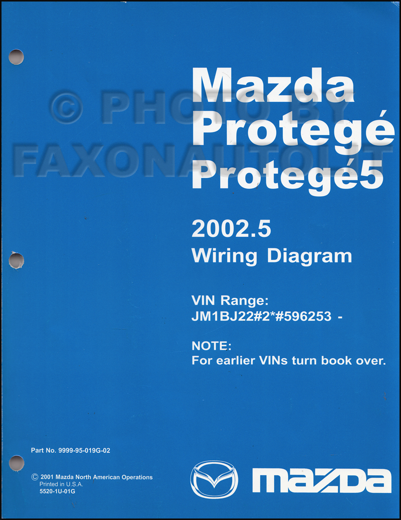 2002-2002.5 Mazda Protege Wiring Diagram Manual Original