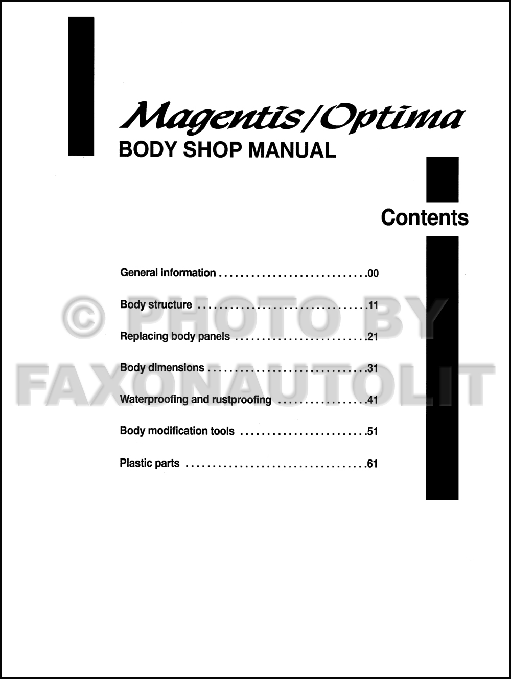2002 Kia Optima Repair Manual Original. click on thumbnail to zoom
