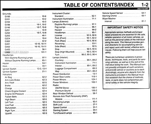 2002 Ford Escort & ZX-2 Wiring Diagram Manual Original