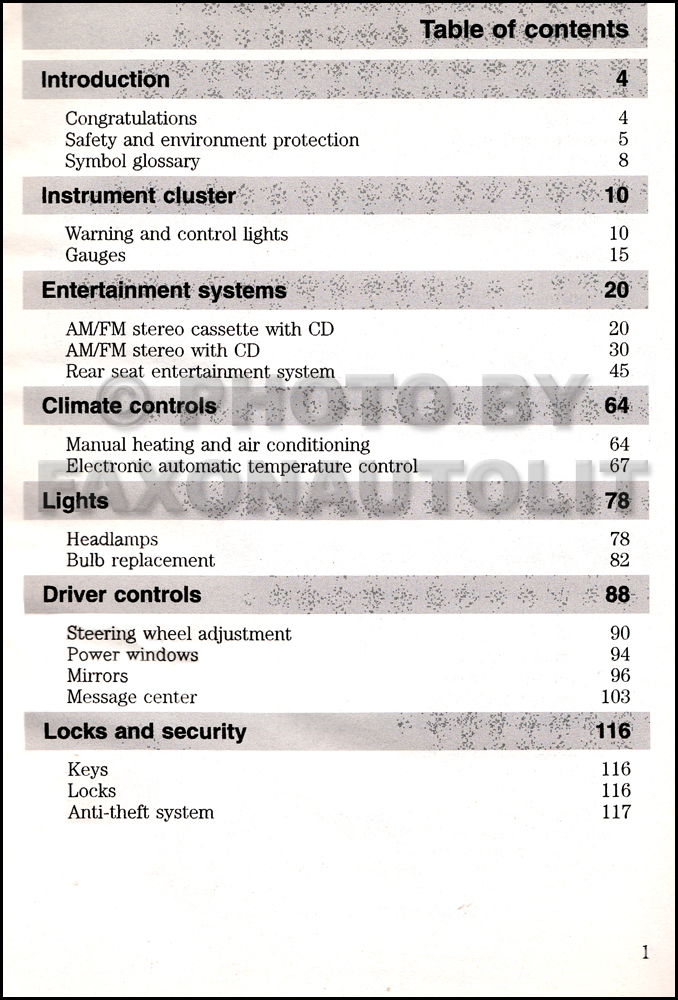 ford excursion owner's manual
