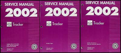 2002 Chevy Tracker Repair Shop Manual Original 3 Volume Set