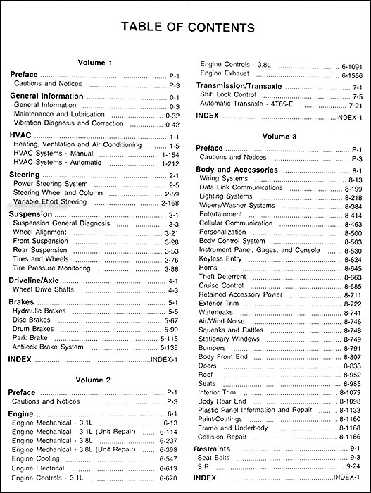 2002 Buick Regal & Century Repair Shop Manual Original 3 Volume Set
