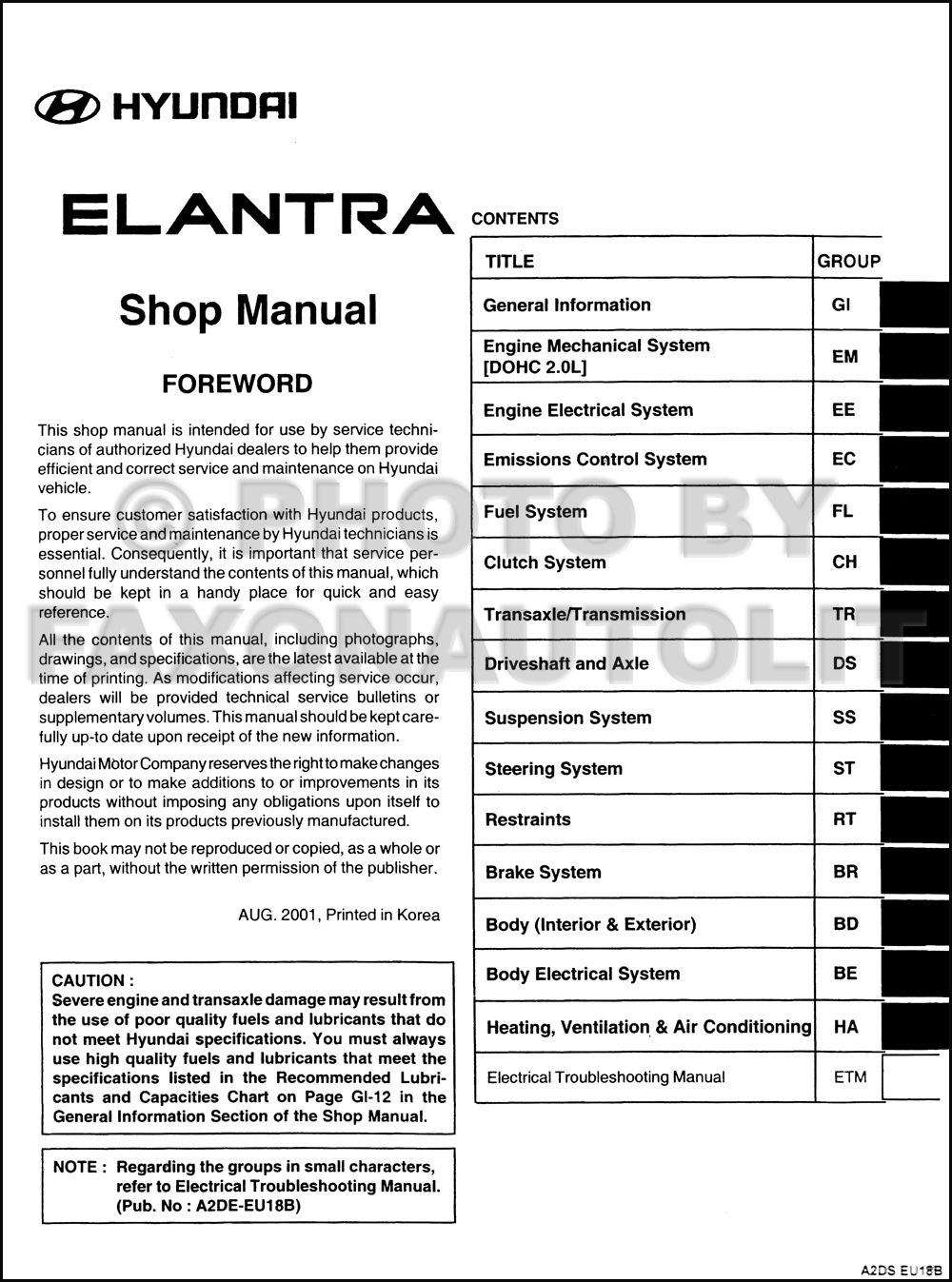hyundai elantra repair manual free download
