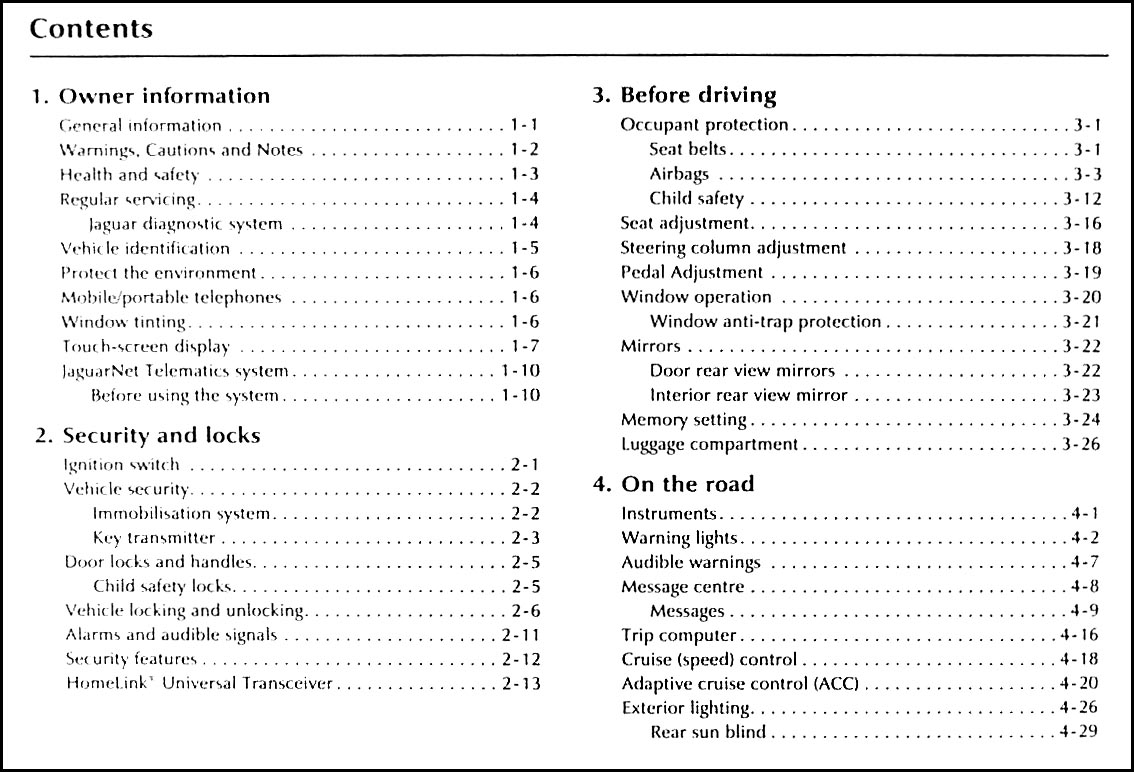 2002 Jaguar S-Type Owner's Manual Original