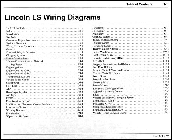 2002 Lincoln Ls Wiring Diagram Manual Original