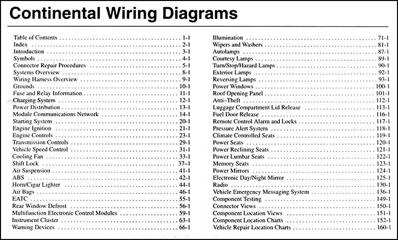 2002 Lincoln Continental Wiring Diagram Manual Original