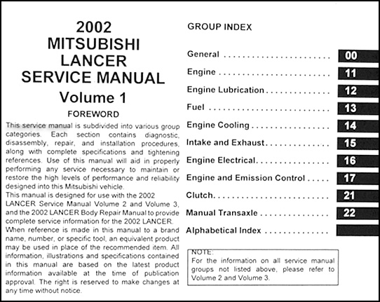 2002 mitsubishi lancer oz rally owners manual