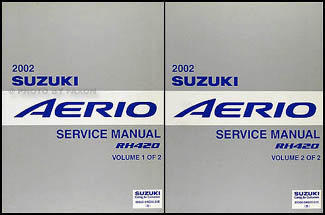 2002 Suzuki Aerio Repair Shop Manual 2 Volume Set Original