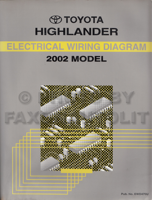2002 Toyota Highlander Repair Shop Manual Original Set