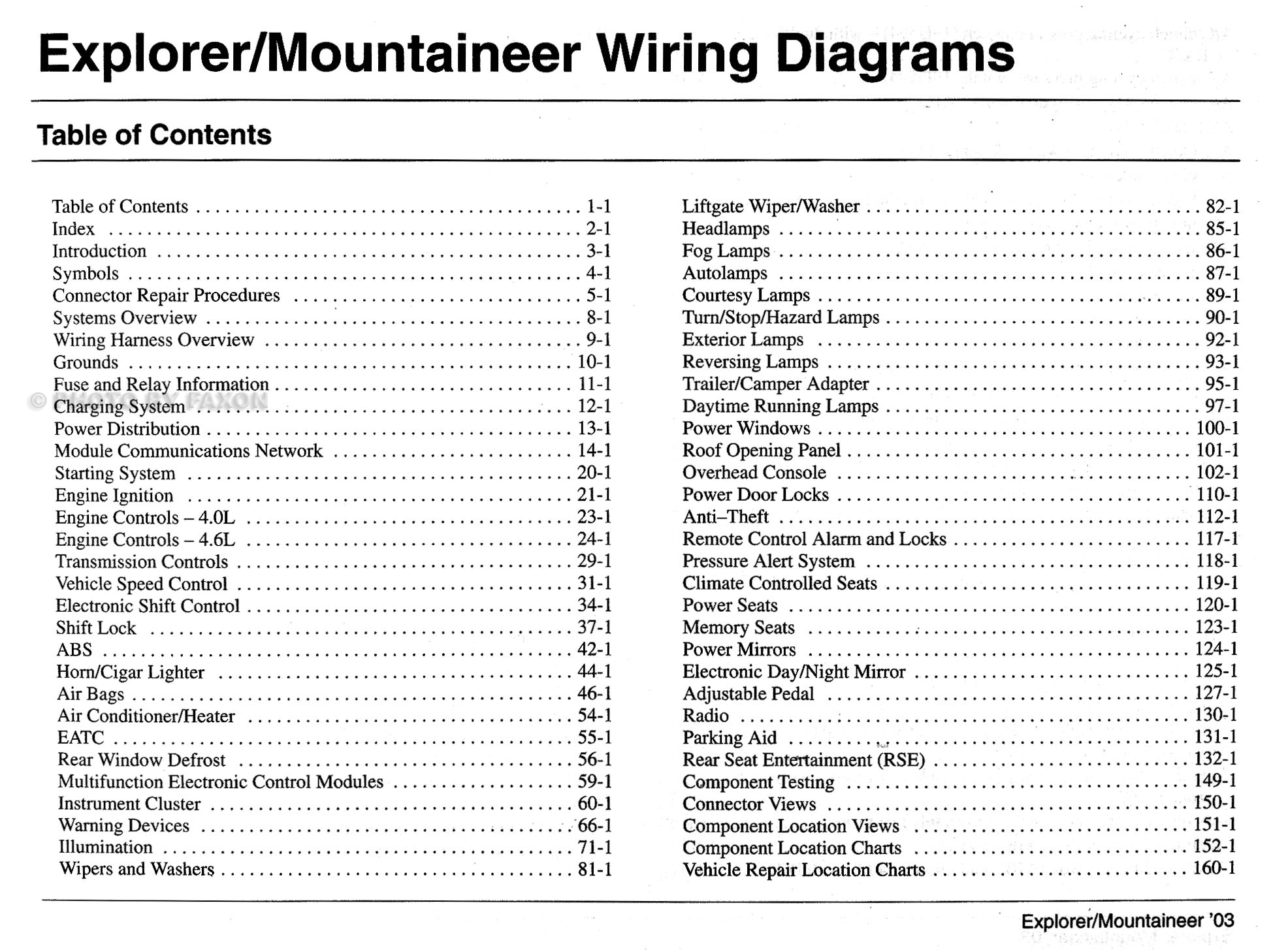 2003 Mountaineer And Explorer 4 Door Wiring Diagram Manual